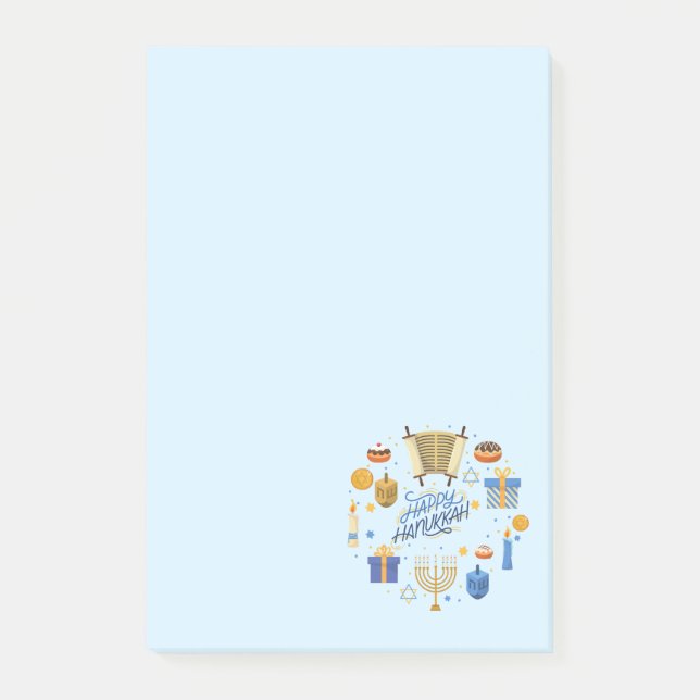 Bloco De Notas Feliz Hanukkah Fofo (Frente)