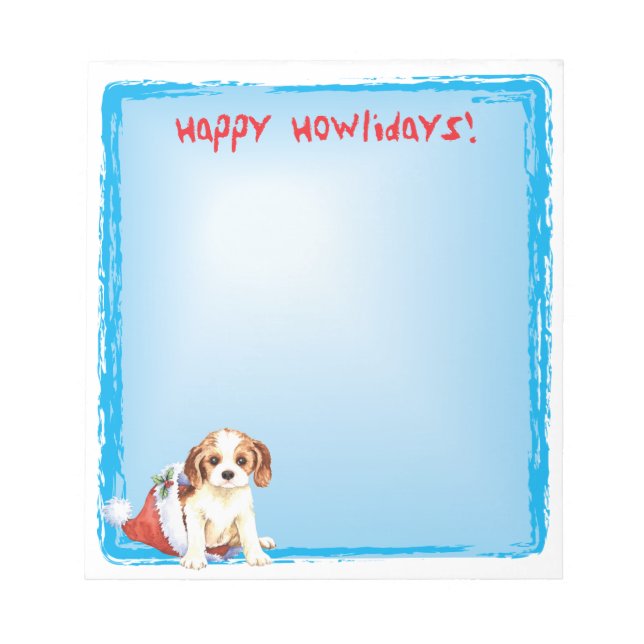 Bloco De Notas Feliz Howlidays Cavalier (Frente)