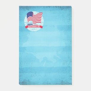 Bloco De Notas Feliz Ilustração de Bandeira Americana do Dia 4 de