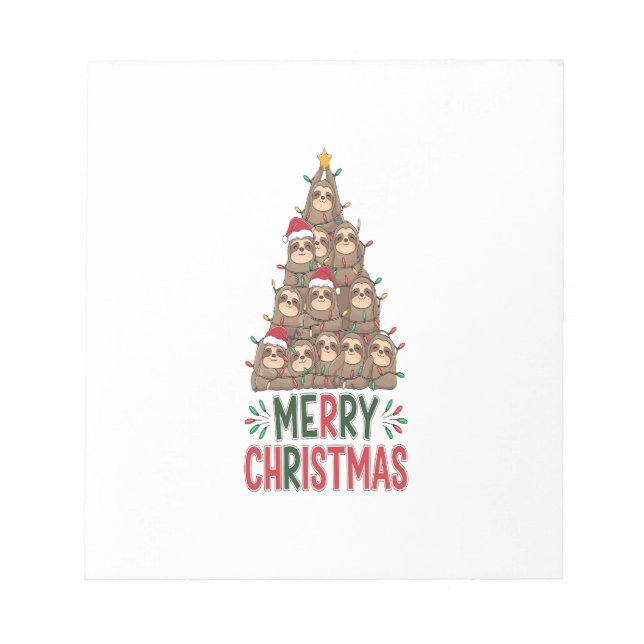 Bloco De Notas Feliz Natal Árvore da Preguiça (Frente)