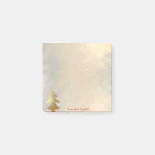 Bloco De Notas Feliz Natal,Árvore de Natal Dourada - Personalizad