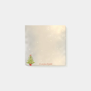Bloco De Notas Feliz Natal, Árvore de Natal em Aquarela