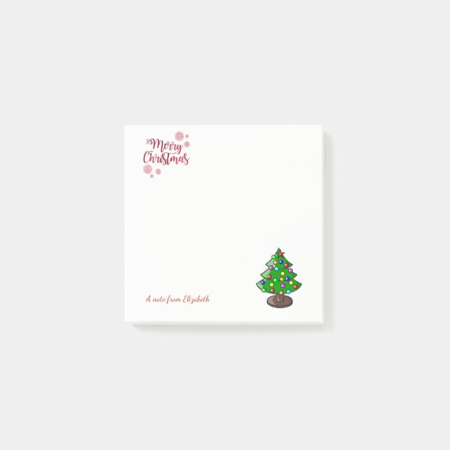 Bloco De Notas Feliz Natal, Árvore de Natal-Personalizada (Frente)