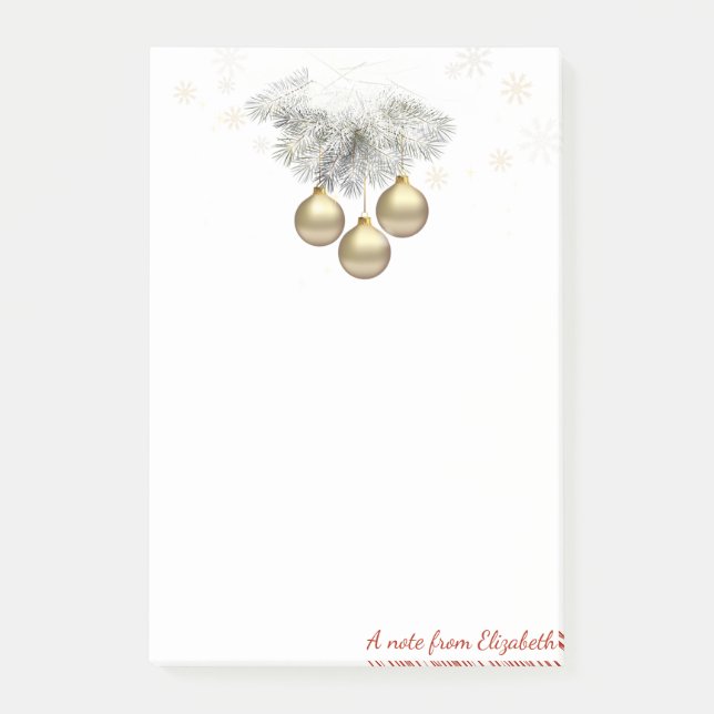 Bloco De Notas Feliz Natal, Bolas de Natal Personalizadas (Frente)