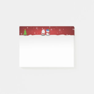 Bloco De Notas Feliz Natal Boneco de Neve e Papai Noel