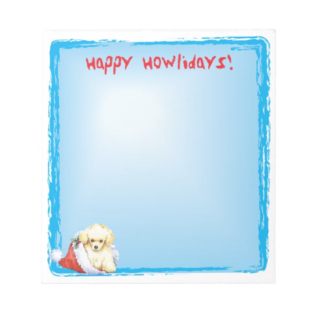Bloco De Notas Feliz Natal Caniche Brinquedo (Frente)