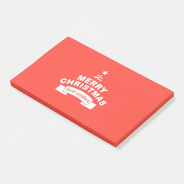 Bloco De Notas Feliz Natal Com os Melhores Cumprimentos (Inclinado)