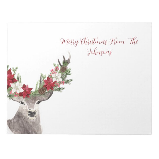 Bloco De Notas Feliz Natal Deer (Frente)
