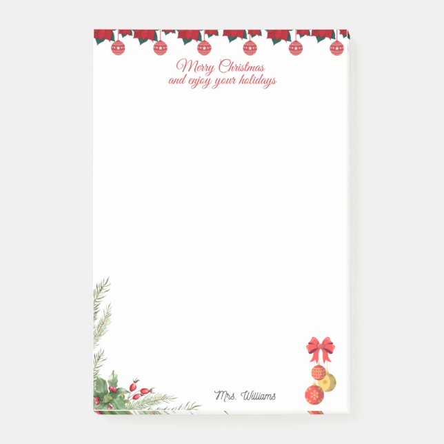 Bloco De Notas Feliz Natal e aproveite suas férias (Frente)