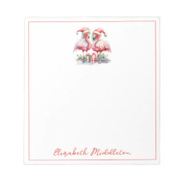 Bloco De Notas Feliz Natal Flamingos Rosa