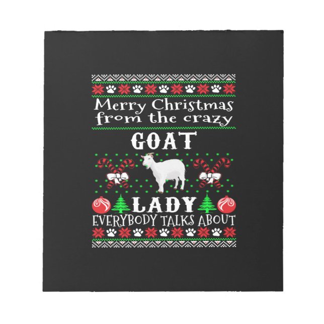 Bloco De Notas Feliz Natal Gato Lady Ugly Gift (Frente)