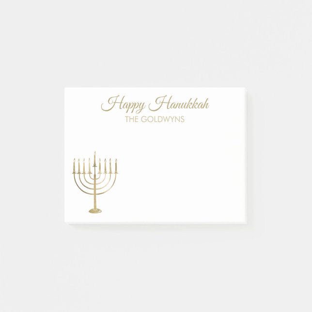 Bloco De Notas Feliz Natal Menorah Feriado 4x3 (Frente)