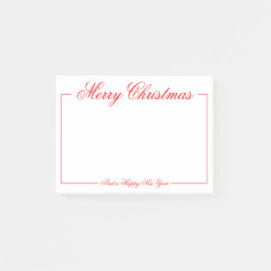Bloco De Notas Feliz Natal minimalista vermelho