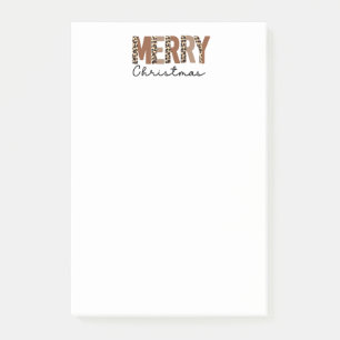 Bloco De Notas "Feliz Natal" Moderno Bloqueio de Cor Leopard Boho