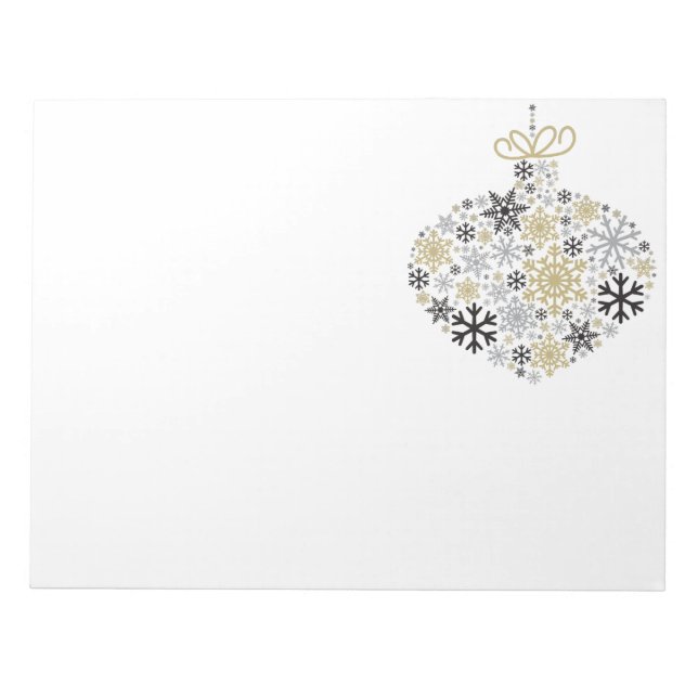 Bloco De Notas Feliz Natal Padrão de Floco de Neve de inverno (Frente)