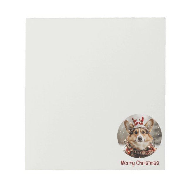 Bloco De Notas Feliz Natal Pembroke Welsh Corgi (Frente)