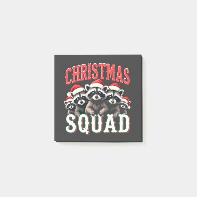 Bloco De Notas Feliz Natal Raccoon Santa Hat (Frente)