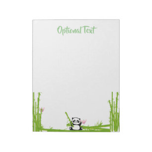Bloco De Notas Feliz Panda com Bamboo e Flor de Cereja