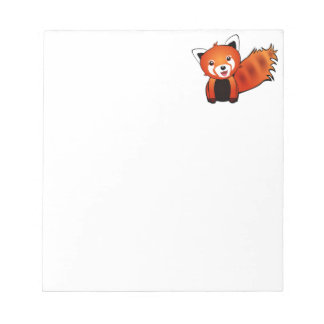 Bloco De Notas Feliz Panda Vermelha