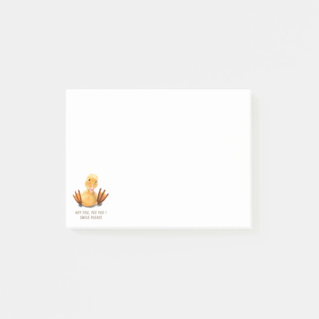 Bloco De Notas Feliz Pato Sorria Engraçado (Frente)