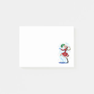 Bloco De Notas Feliz Snowman e Girl Dance Tango Natal