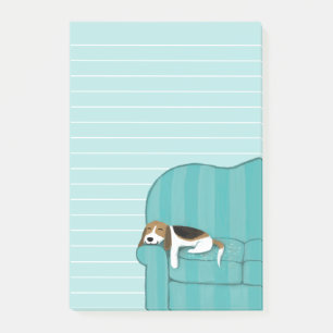 Bloco De Notas Feliz sofá, Beagle  Cão Cachorro