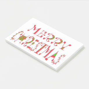 Bloco De Notas Feliz Texto de Natal Design: Arte Festiva
