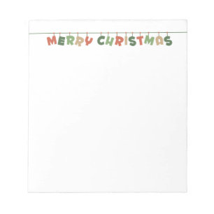 Bloco De Notas Feliz texto de Natal no garldand