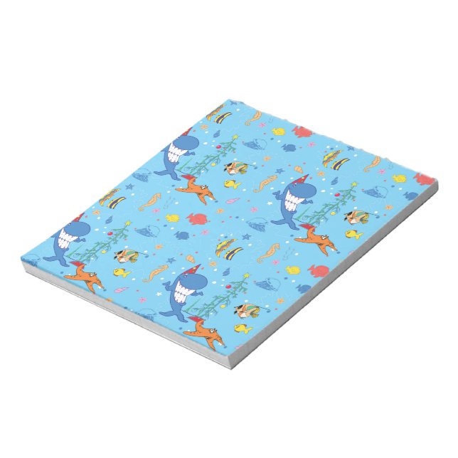 Bloco De Notas Feliz Tubarão de Natal (Invertido)