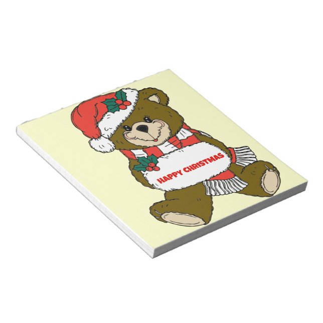Bloco De Notas Feliz Urso de Natal (Inclinado)