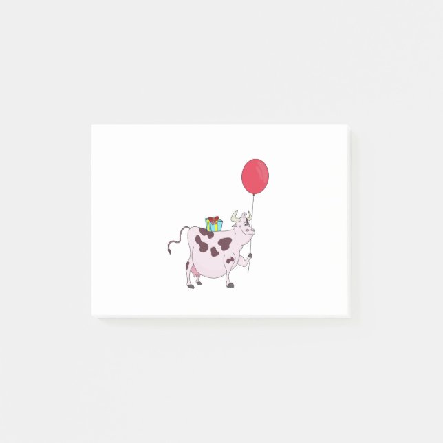 Bloco De Notas Feliz Vaca de Aniversário (Frente)