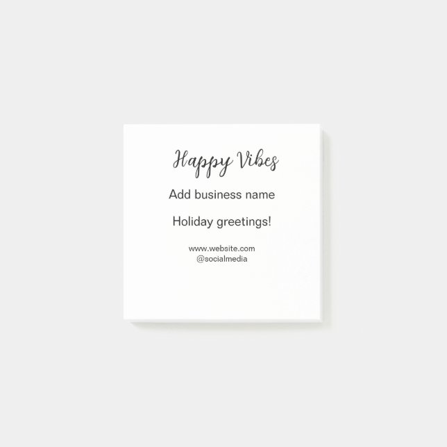 Bloco De Notas Feliz vibes cartões de natal de Natal (Frente)