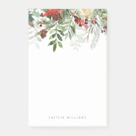 Bloco De Notas Feriado de Natal Floral de inverno