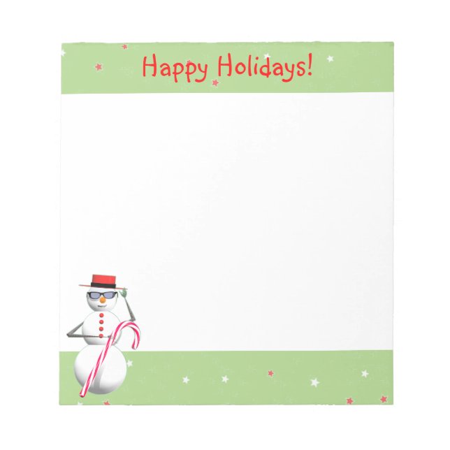 Bloco De Notas Feriado de Natal Snowman (Frente)