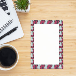 Bloco De Notas Feriado de Poinsettia Variegada Vermelha e Branca