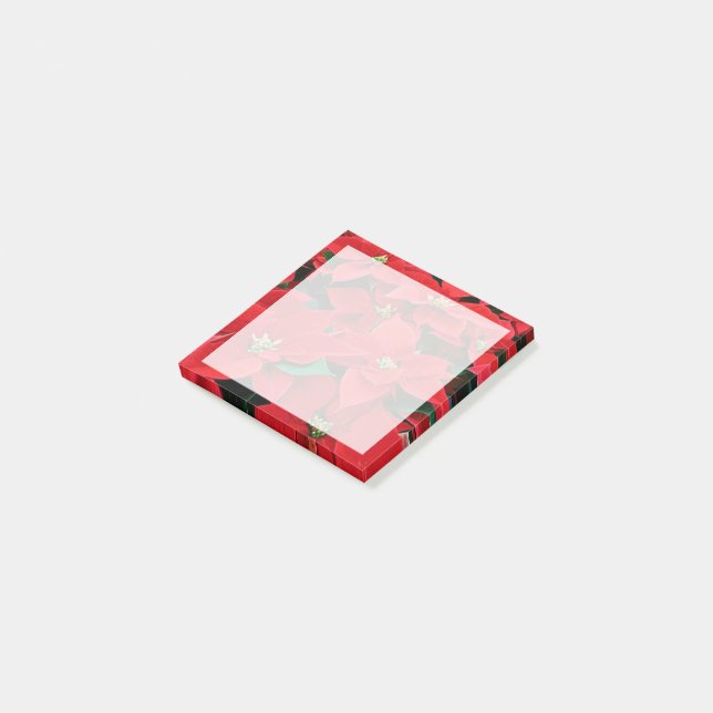 Bloco De Notas Feriado de Poinsettia Vermelha (Inclinado)