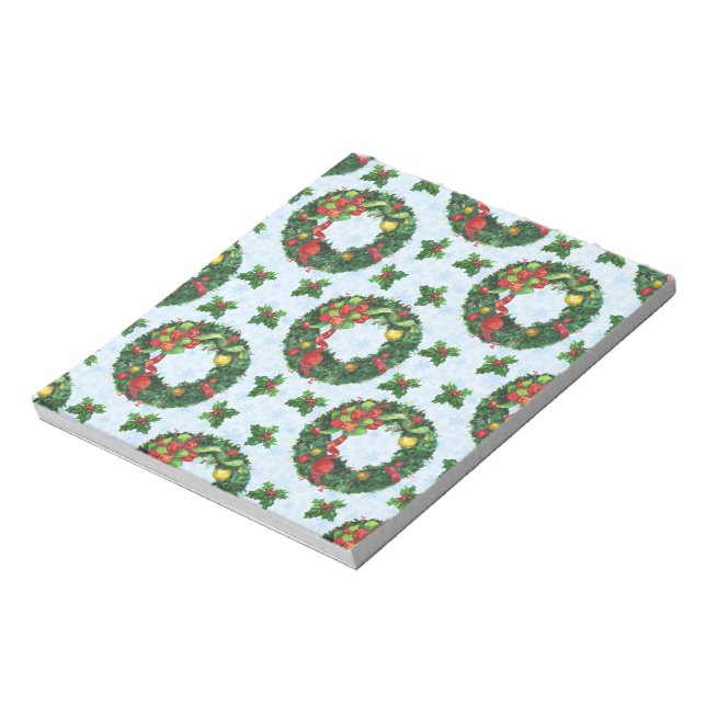 Bloco De Notas Feriado de Wreath com a aquarela de Natal (Invertido)