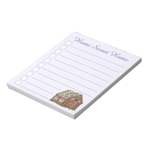Bloco De Notas Feriado em Home Sweet Gingerbird House