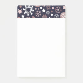 Bloco De Notas Feriados de inverno elegantes neve metálica cor-de