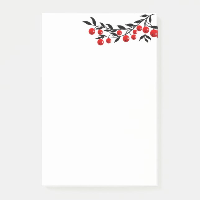 Bloco De Notas Feriados - Poste-it-Notes-Winter Berries (Frente)