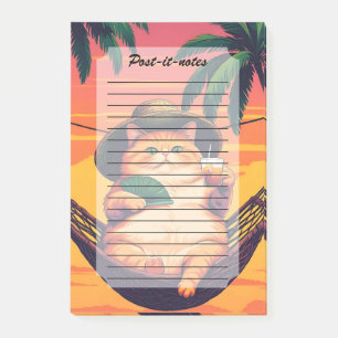Bloco De Notas Férias De Gato De Verão, Retro Engraçado