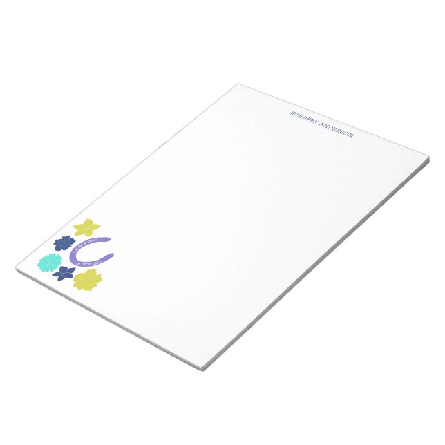 Bloco De Notas Feriferradura Horseback Floral Invadindo Themed No (Inclinado)