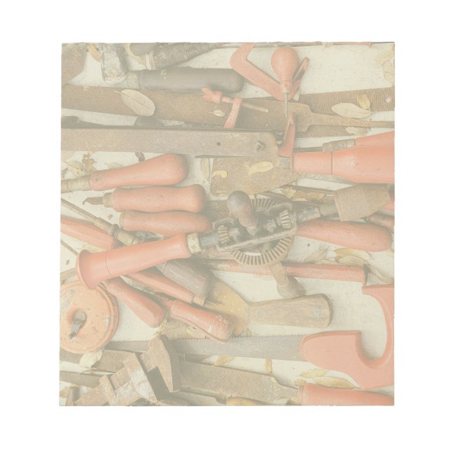 Bloco De Notas Ferramenta Antiguamente Rustic Red Man (Frente)