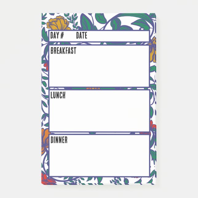 Bloco De Notas Ferramenta de Planeamento de Refeições do Menu de  (Frente)