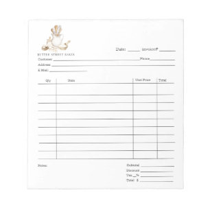 Bloco De Notas Ferramentas de Bakers Dessert Cater Pad de NFF