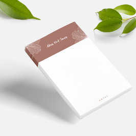 Bloco De Notas Ferrugem de tijolos Floral