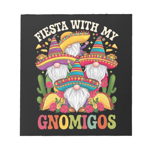 Bloco De Notas Festa Com Meus Gnomigos Gnome Cinco De Maio (Frente)