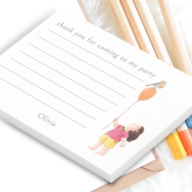 Bloco De Notas Festa de Aniversário de Crianças Fofas Menina Balã (Criador carregado)