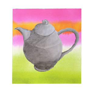 Bloco De Notas Festa de chá Arty Teapot Rainbow