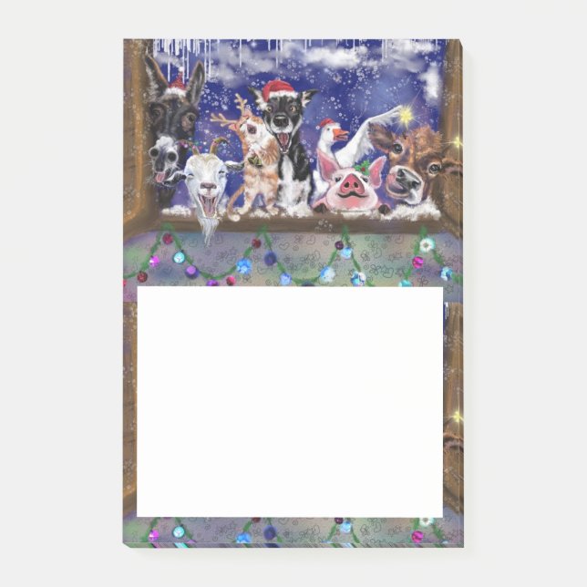 Bloco De Notas Festa de Fazendas Engraçada de Natal (Frente)